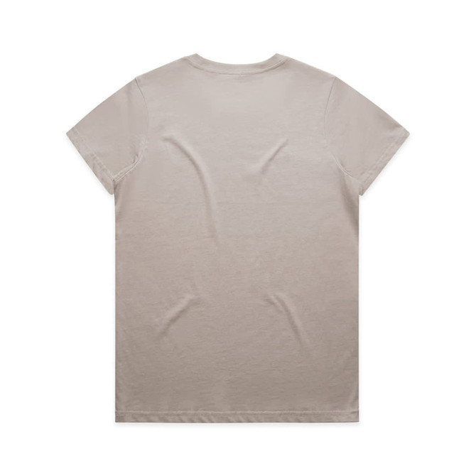 A light beige t-shirt featuring a standard crew neck and short sleeves, with a plain back design.