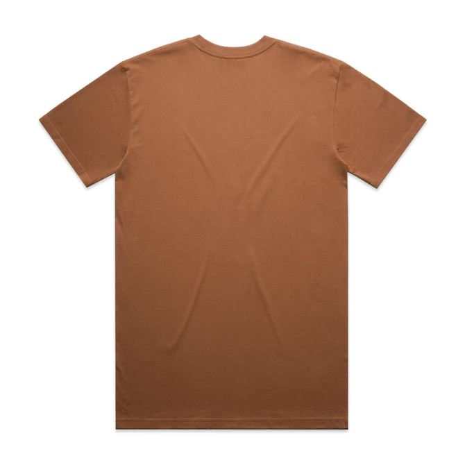 A brown Classic Tee t-shirt displayed flat, featuring short sleeves and a plain back design.