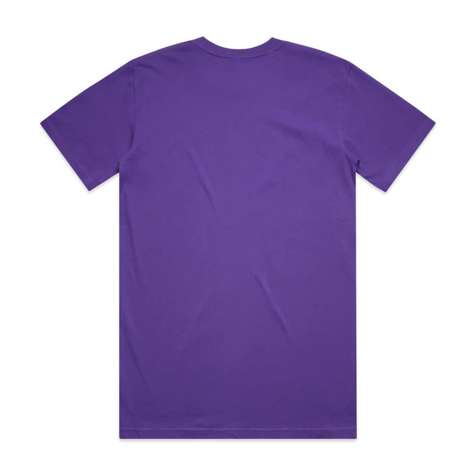 A purple Classic Tee with a plain back, featuring a simple design and logo branding.