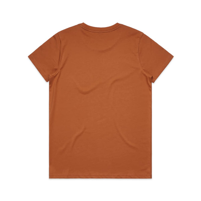 A t-shirt in a warm orange colour, featuring a plain design with a crew neck and short sleeves.