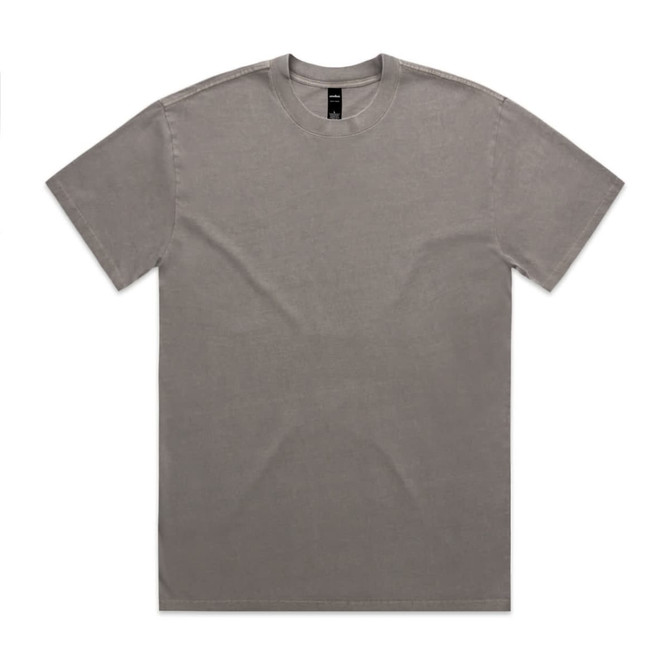 A grey Heavy Faded Tee with a round neckline and short sleeves. The shirt features a logo.