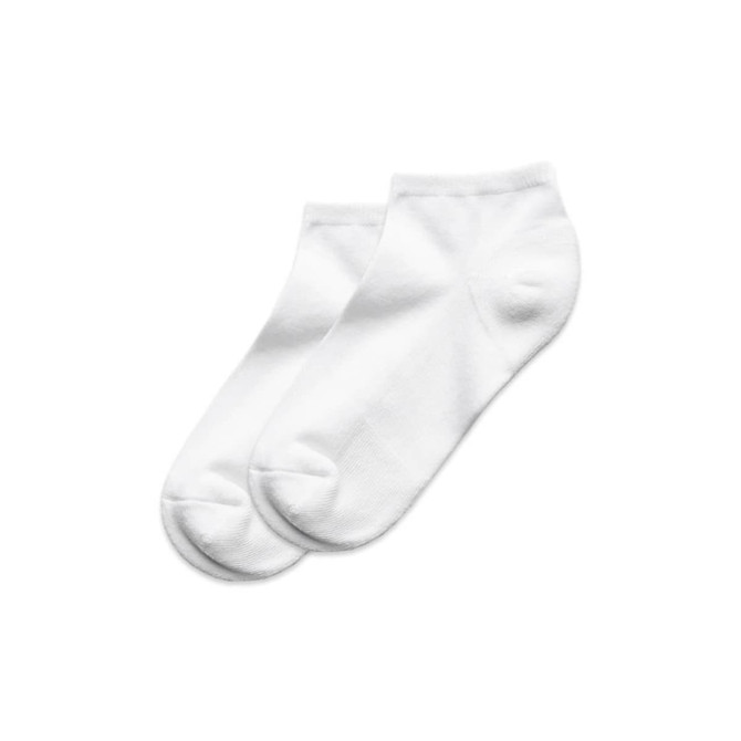 Two pairs of white ankle socks, featuring a simple design and soft fabric.