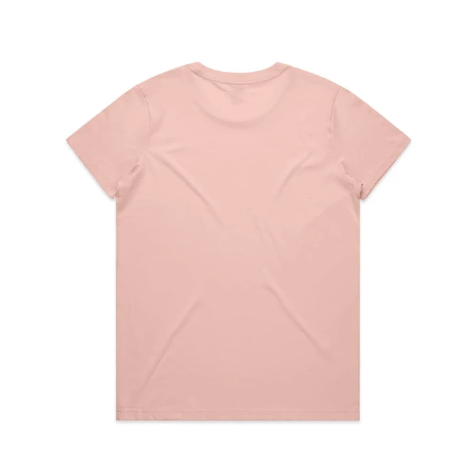 A plain pink t-shirt with a crew neck and short sleeves, featuring no visible logo or branding.