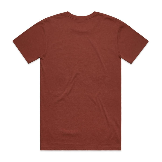 A brown T-shirt with a standard crew neck and short sleeves. The back of the shirt is plain.