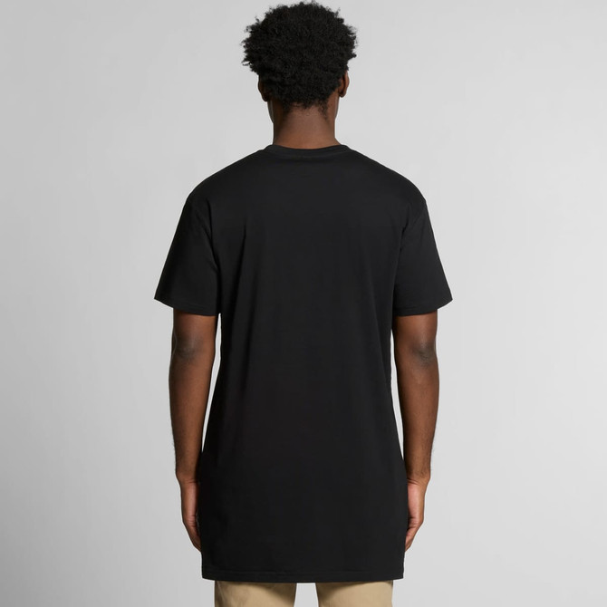 A black Tall Tee t-shirt with a relaxed fit, featuring a plain back view. The fabric appears smooth and lightweight.