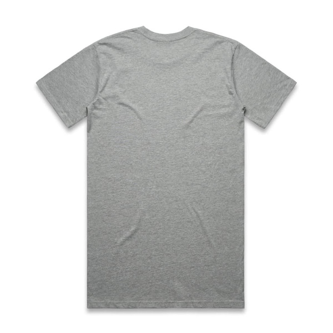 A grey Classic Plus Tee [+5cm] with a plain back and a subtle branding logo.