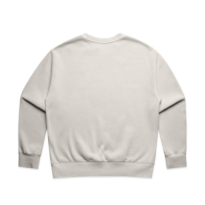A faded crew jumper in light grey, featuring a plain back design and ribbed cuffs and hem.