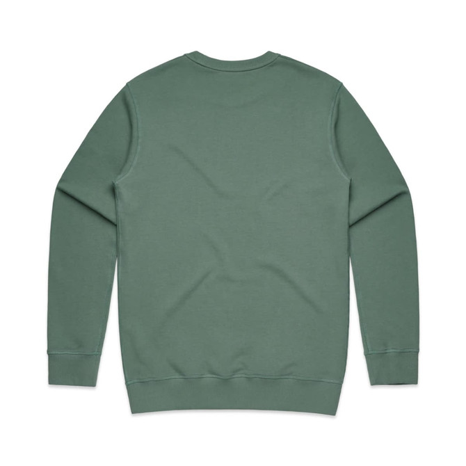 A green jumper with a classic crew neckline and long sleeves, featuring a plain design on the back.