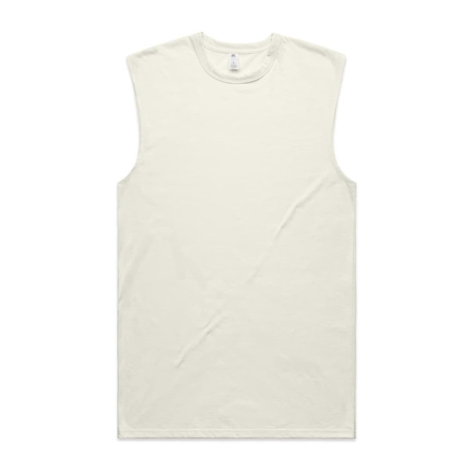A sleeveless tank top in a soft pastel green colour, featuring a simple design and a label on the collar.