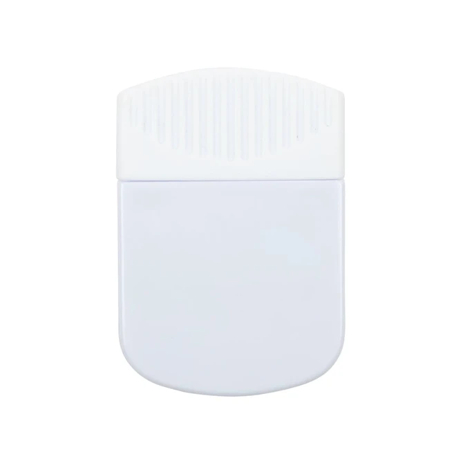 A Croc Magnetic Clip featuring a smooth white surface with a ribbed top, designed for easy attachment.