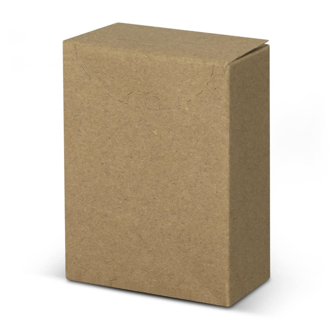 A plain brown cardboard box with a flap closure, designed for packaging small items.