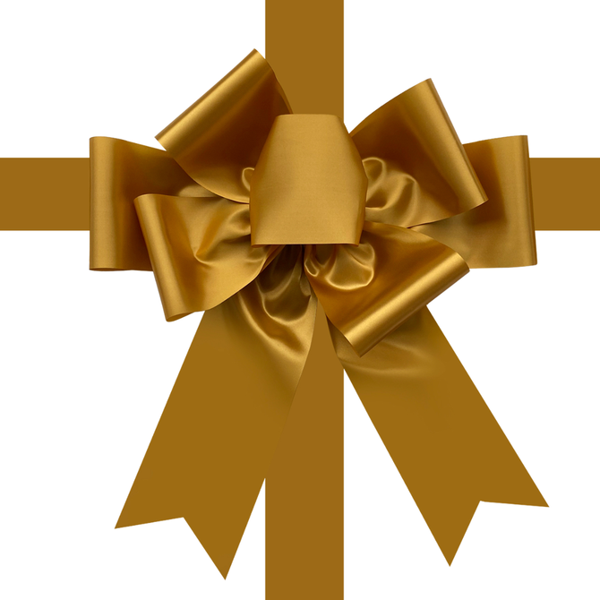 Golden brown custom door bow for luxury gift presentation, promotional styling, and branded displays