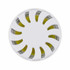 A round white fragrance pot with a decorative lid, featuring a yellow fragrance inside.