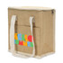 A tan cooler bag with white straps and a vibrant logo featuring the text "HELLO SUMMER."