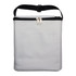 A grey insulated cooler bag with a zip closure and a black adjustable strap. It features a front pocket.