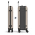 A 29" Rollink Flex 360 Spinner Suitcase in a beige finish, featuring wheels and a sleek design.