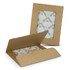 A white tissue paper set with an envelope, featuring a window and a brown kraft exterior.