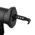 A black car phone holder featuring an adjustable grip mechanism for secure phone placement.