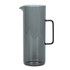 A drink bottle in a sleek, smoky grey colour with a prominent handle and a spout, featuring a logo.