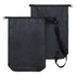 A black 20L dry bag featuring adjustable straps, a roll-top closure, and a branding logo.