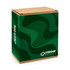 A green packaging box featuring a wavy design and a logo, likely for a tech product.