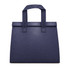 A navy cooler bag with two textured handles and a structured design. It features a logo on the front.