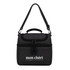 A grey cooler bag with a handle and adjustable strap, featuring a logo on the front.