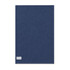 A medium cotton tea towel in navy blue with stitched edges and a small tag. It has a simple design and a logo.