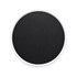 A round phone holder featuring a white rim and a black centre. It has a smooth surface and a subtle logo.