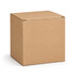 A plain brown cardboard box with a square shape, featuring no logos or text.
