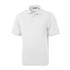 A white polo shirt with a classic collar and three buttons. It features a small logo on the chest.