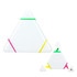A triangular highlighter set in white with green, yellow, and pink highlighting tips. Includes two smaller triangular pieces.