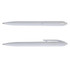 A collection of white plastic pens, featuring smooth designs and clips for easy attachment.