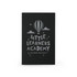 A black notebook featuring a hot air balloon design and the text "Little Learners Academy".