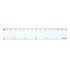 A white 15 cm ruler with both centimeter and inch markings.