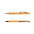 A bamboo pen with a sleek design featuring silver accents, showcasing a light natural wood finish.