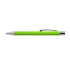 A green Aspen Aluminium Pen with a silver clip and tip, designed for writing.
