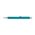 A teal aluminium pen with a silver clip, featuring a logo on the side.