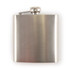 A stainless steel hip flask with a smooth finish and a screw-down cap.