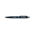 A stylus pen in navy blue with a silver clip and branding. Features a smooth design for writing.