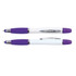 A stylus pen and highlighter in white and purple, featuring a chrome clip and accents.