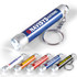 A keychain flashlight in various colors featuring the name "NAVISYS ELECTRONIC" printed on the side.