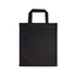 A black cotton short handle tote bag with two top handles.