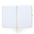 A blank A5 Natura Notebook featuring lined pages and a ribbon bookmark, designed for office and business use.
