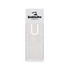A transparent bookmark magnifier ruler with a white design and a branding logo at the top.