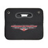 A black cargo storage organiser with handles and a logo, featuring a rectangular design and secure closure.