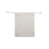 A white drawstring pouch with a simple design and a cord closure, suitable for various small items.