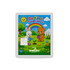 A vibrant sliding tile puzzle featuring a bunny and a bear planting in a sunny garden with a rainbow and flowers.