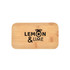 A bamboo cutting board featuring a logo with the words "Lemon & Lime" in black text. The board has a rectangular shape.
