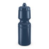 A drink bottle in dark blue with a twist top and a contoured grip. It features an unobtrusive logo.